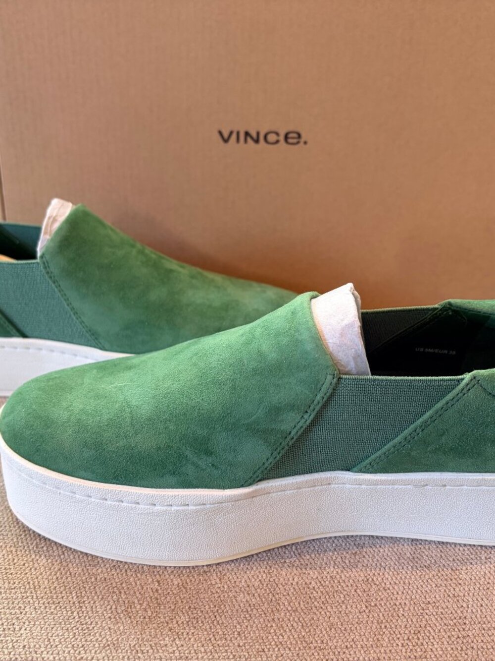Vince Warren Slip On Platform Sneakers Palm Leaf Green NIB - Picture 7 of 8